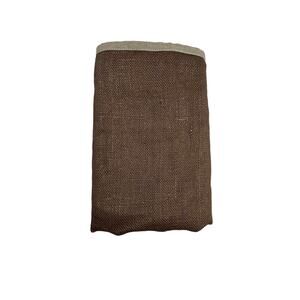 POTTERY BARN One Pillow Cover 20x20 Brown Jute Cotton Linen Textured Zip Square